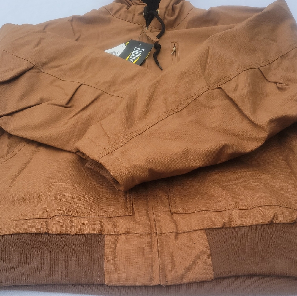 Walls Men's Insulated Bomber Jacket . Brown. Pockets, Hoodie, Articulated sleeve - Picture 3 of 9